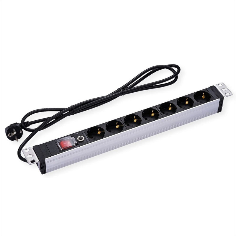 48,26CM 19PULGADAS Power Strip Plugs 7VÍAS With Uberlastschutz 1 He Contact Protection Connector Male Cee 7 4
