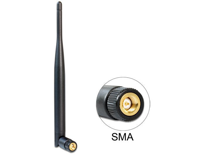 Delock Antenna Wl Sma 5DBI Articulación Inclinada Black