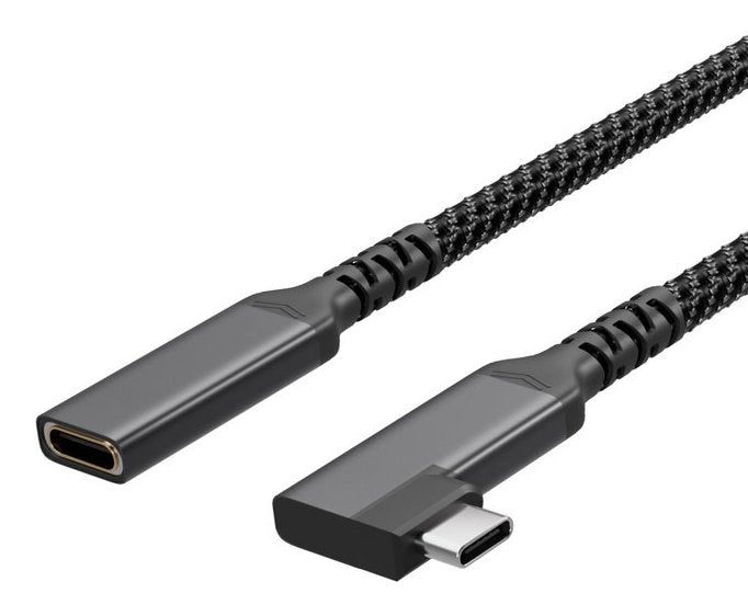 USB-C Verlängerungscable USB-C Hchse 3.2 90° Pd Textil 0,5M
