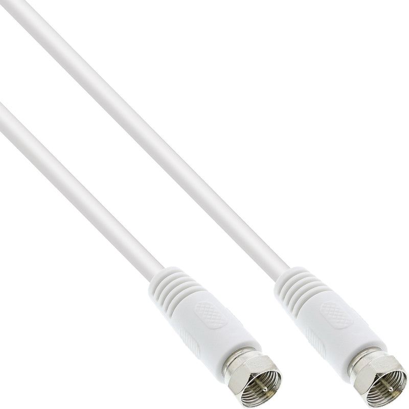 Inline Cable Sat 2X Apantallado Ultra Baja Pérdida 2X F-plug 75DB White 0,5M