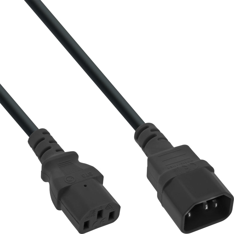 Inline® Cold Device Extension, C13 / C14, Black 1M