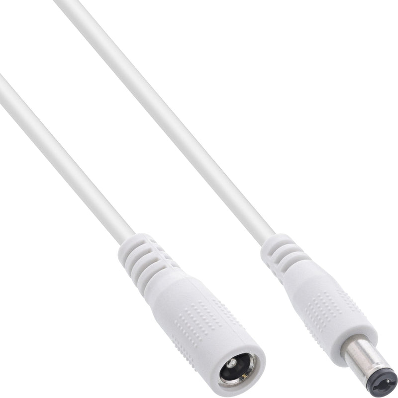 Inline Cable Extensión Cc , Plug Cc Male/Female 5,5X2,1MM, Awg 18, White 1M