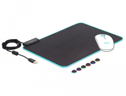 Delock 12554 Mouse Pad With Iluminacion RGB USB 350 X 260 X 3MM — image 1