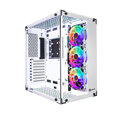 Talius PC Case ATX Gaming Cronos White RGB Glass Tempered USB 3.0 — image 1