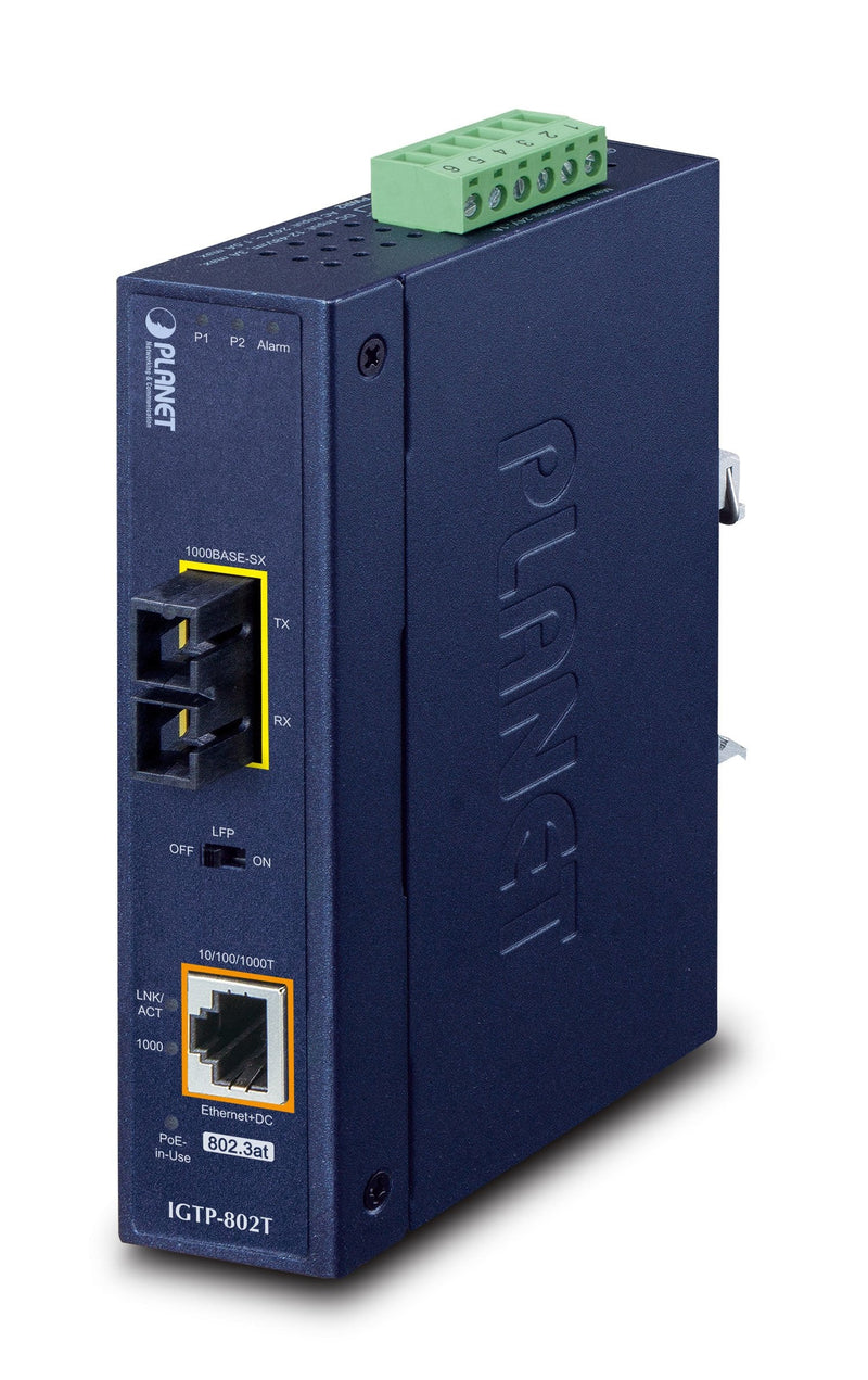 Planet Industrial Media Converter IGTP-802T PoE + 550M