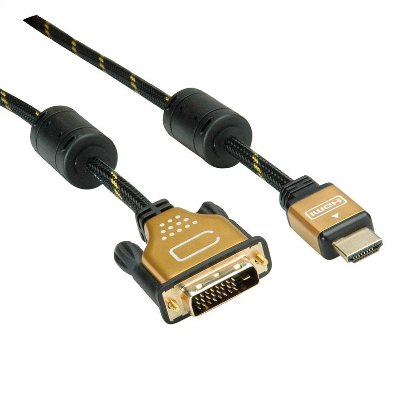 Roline Gold Cable Monitor DVI (24 + 1) - Hdmi, M M, 10M