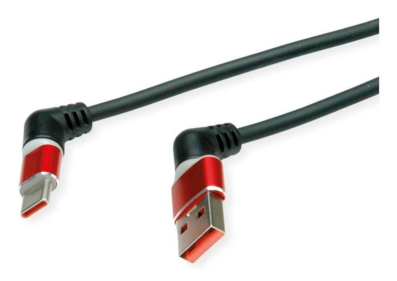 Roline USB 2.0 Cable Type-c - Type a M 360 Rotation Black Red 2M