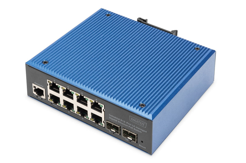 Digitus Switch Gigabit Ethernet PoE Industrial L2 8 + 2 Ports Managed