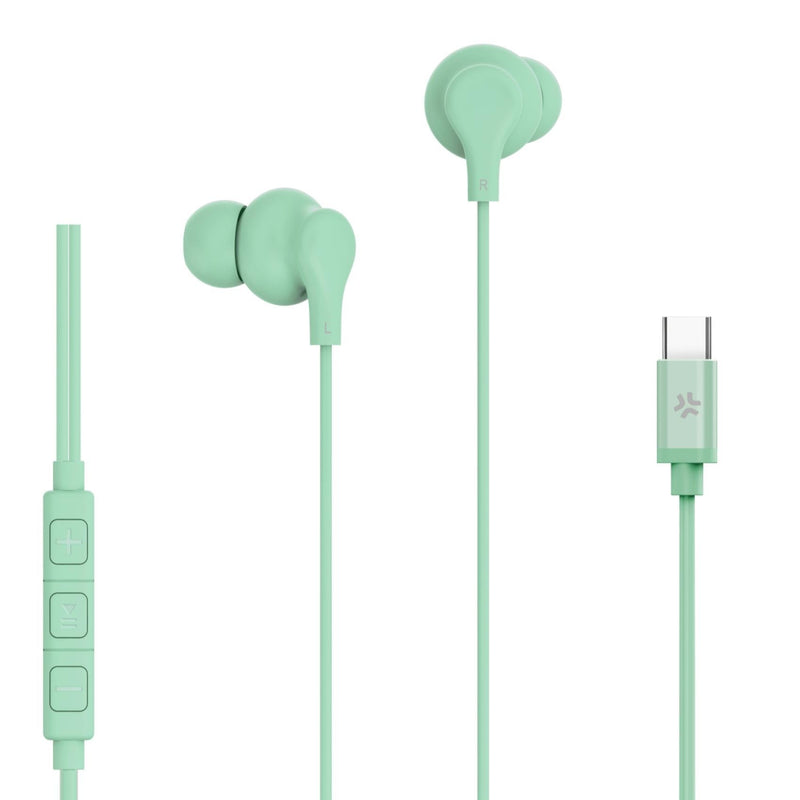 Headphones USB Cable -c Green