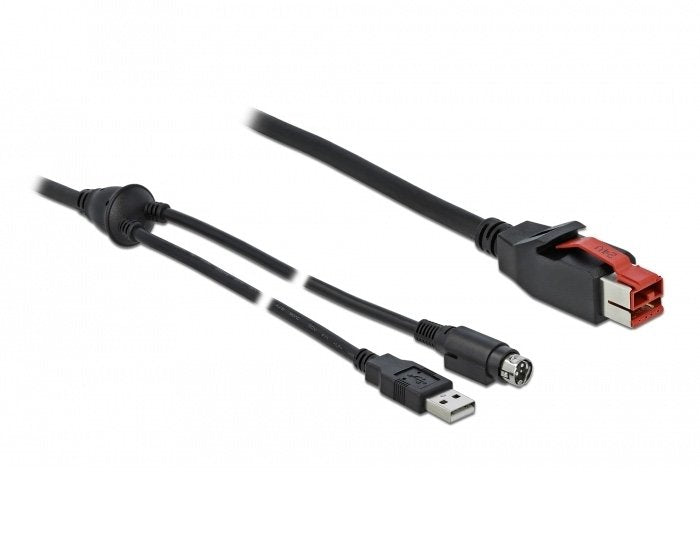 Delock Poweredusb Cable Connector Male 24V a USB Type a Connector Male + Mini-din 3 Pin Connector Male 2M Pos