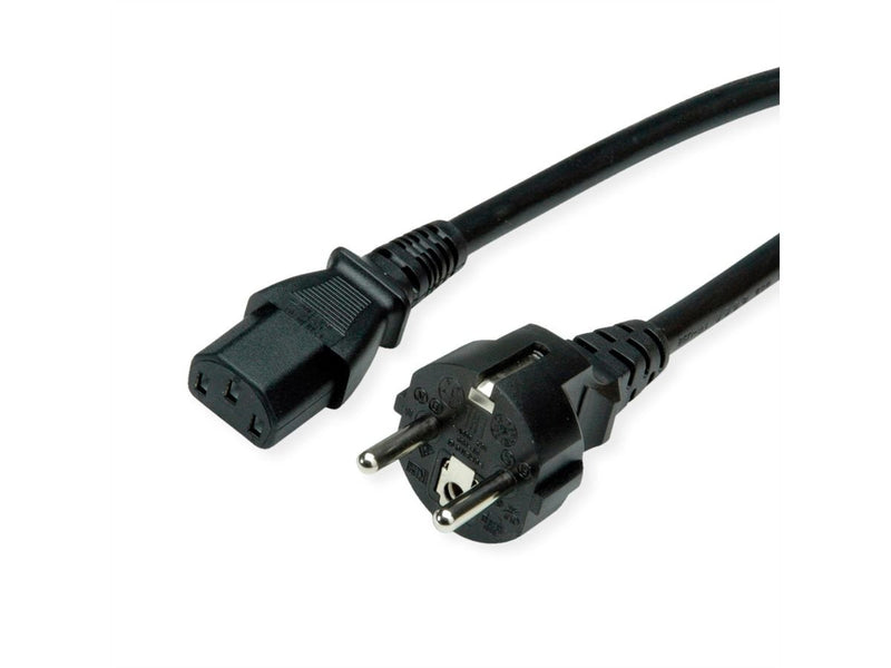 Roline Cable Power IEC Connector Female & CEE7 7-CONECTOR Male Recto Black 3M