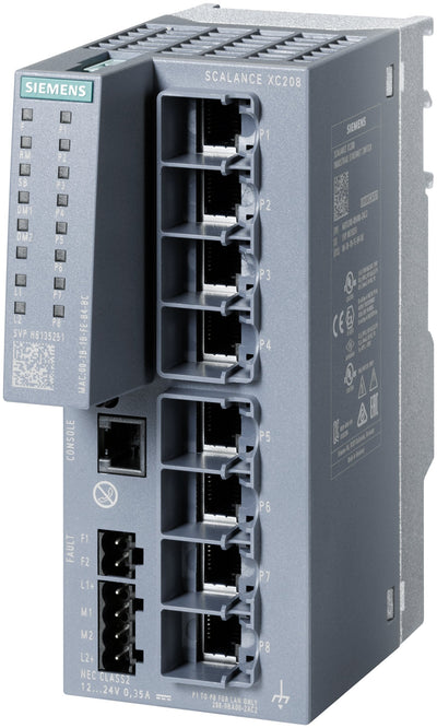 Siemens Siem 6GK5208-0BA00-2AC2 Scalance XC208 Manageable Layer 2 Ie Switch 8X - Switch - WLAN — image 1