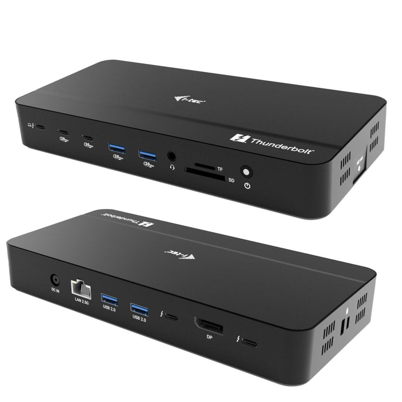 D I-tec TB5 Triple Displayds 2XTB5 1XDP 1X2,5GLAN 1XM.2 Slot 1XAUDIO Mic 2x USB-C GEN2 2x USB-A GEN2 2x USB 2.