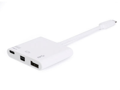 Equip Adapter 3EN1 USB-C a Mini DisplayPort + USB Type a 3.0 + USB-C M/H White 133463 — image 1