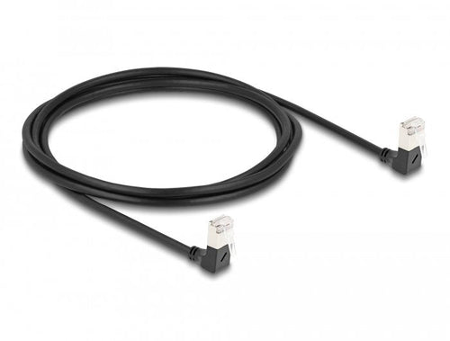 Delock Network Cable RJ45 CAT.6A S/FTP Slim 90° Unten / Unten Angular 2M — image 1