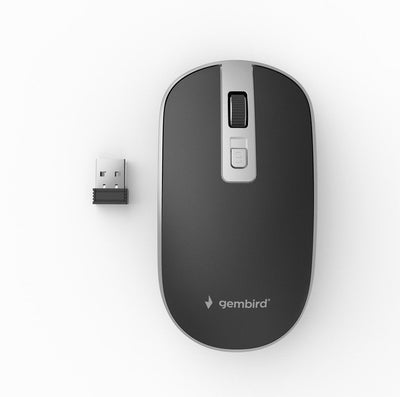 Mouse Óptico Wireless 800-1600 Dpi, 4 Buttons Black And Grey — image 1