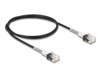 Delock 80389 RJ45 Network Cable With Double Protection Contra Doblado CAT.6A UTP Slim 1M Black — image 1
