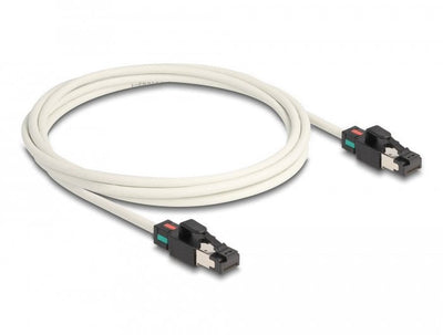 Delock Network Cable RJ45 Connector Male a Male CAT.6A S FTP With Rotating Brand Colour 2M White — image 1