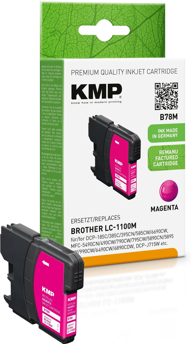 Kmp B78M Tintenpatrone Magenta Kompatibel M. Brother LC-1100M