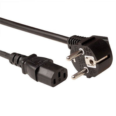 Powercord Lszh Mains Connector Schuko Cee 7 Male (angled) - C13 IEC 60320 Black 2.5M — image 1