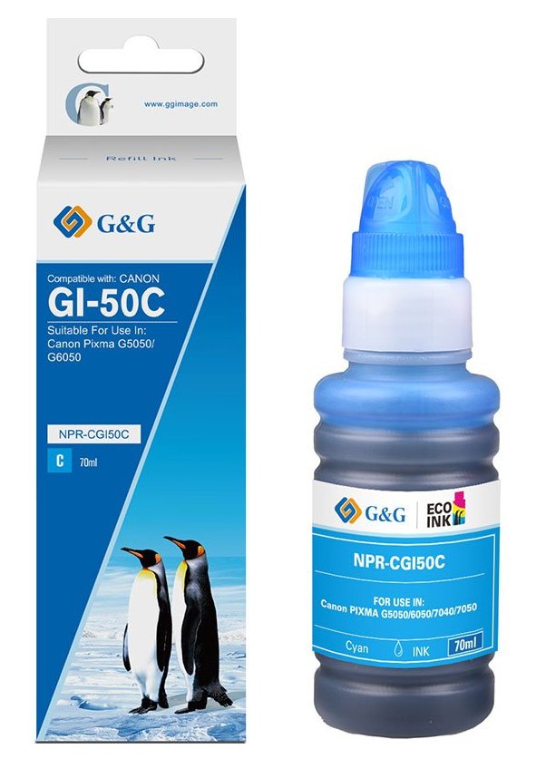 G&g Ink Spare Part Canon GI-50 C/3403C001 Cyan (70ML)