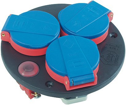Brennenstuhl 1081090 Base Múltiple 3 Salidas AC Black Blue Red