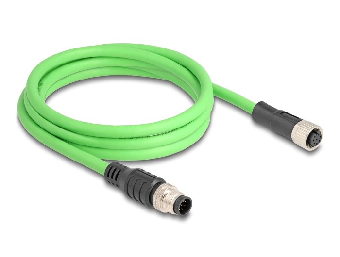 Delock 80402 Cable M12 Codificado a 8 Pin Male a Female Pur (tpu) 2M