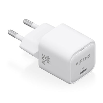 Aisens Charger GaN 30W, 1x USB-C PD 3.0 QC4.0, White — image 1