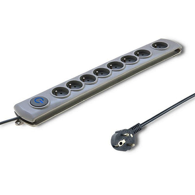 Qoltec 50167 Power Strip Protector Contra Sobretensiones 8 Plugs Grey 1,8M — image 1