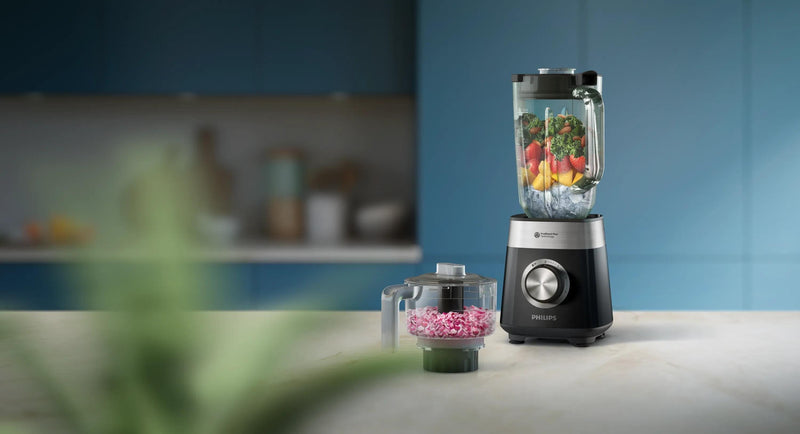 Philips Blender HR3020 20, 1200W, Capacity Jar 1,5 L, Chopper Hielo, Modo Pulso, Número Posiciones Speed