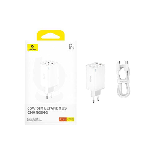 Baseus GAN6 65W Adptr + 100W C Kbl-byz Charger Dispositivo Mobile Phone Pda, Tableta, Phone White Power Altern — image 1