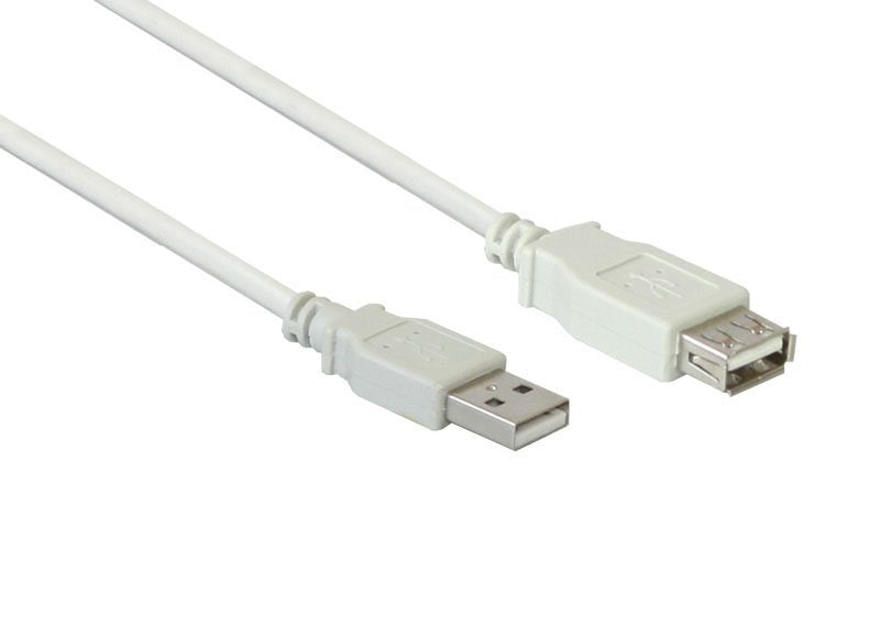 Cable Alcasa USB 2.0 Am/Af 1M USB a White
