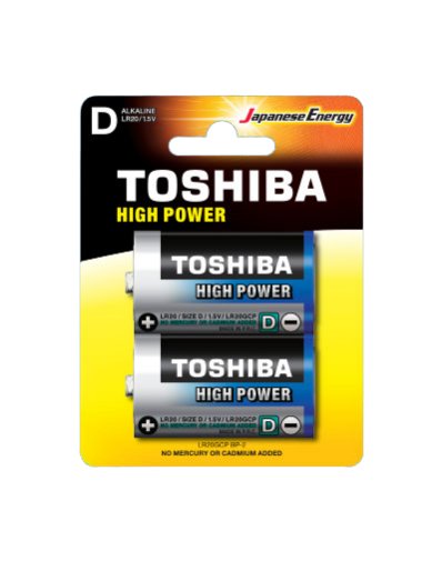 Toshiba LR20GCP BP-2, Battery Body Only Uso, D, Alcalino, 1,5V, 2 Pieces Tall