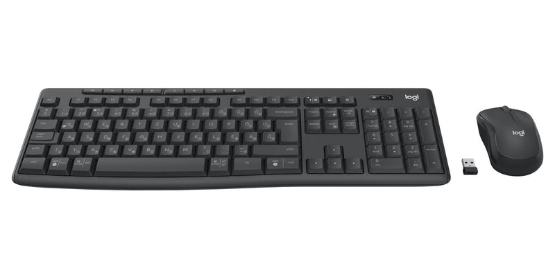 Logitech Teclado Húngaro + Ratón MK370 Combo For Business RF Inalámbrico + Bluetooth Qwertz Graphite
