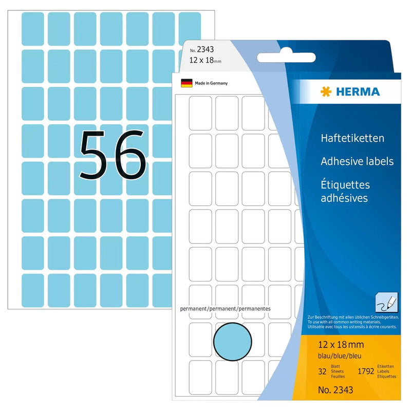Herma Labels Multiusos Blue 12X18 Mm Paper Matte 1792 Units