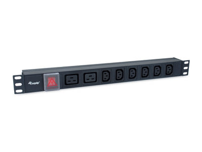 Power Strip Power Aluminium Rack 19 1U 6 Sockets IEC C13 + 2 Sockets IEC C19 With Switch — image 1