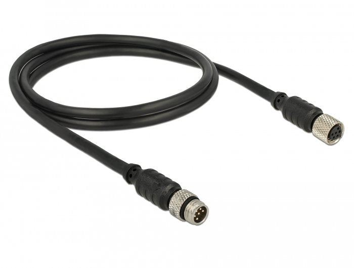 Delock M8 Sensor- Cable Alargador Actuador 6 Pin Connector Male a 6 Pin Connector Female Waterproof 1M
