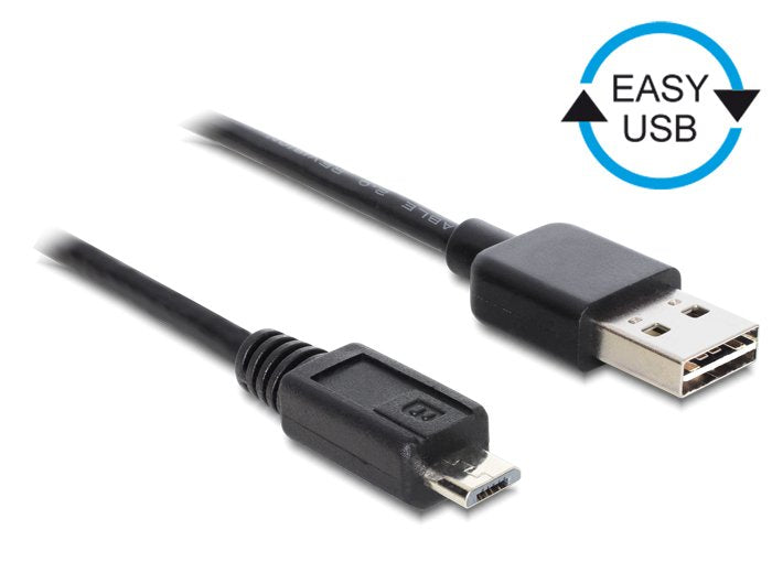 Delock Cable Easy-USB 2.0 Type-a Male USB 2.0 Type-micro-b 50CM Black