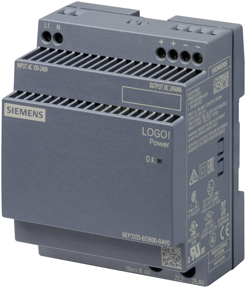 Siemens 6EP33336SB000AY0 Logo!power 24V 4A Geregelte Power Supply