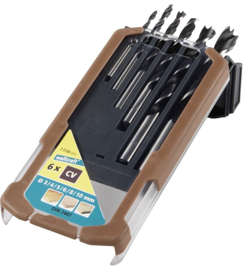 Wolfcraft Pack 6 Taladro Brocas Espiral Madera 7108000