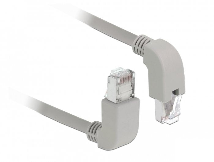 Delock Cable Connection RJ45 CAT.6A S/FTP Grey 2 Metres Plugs Ángulo 1X Parte Top 1X Parte Inferior 8
