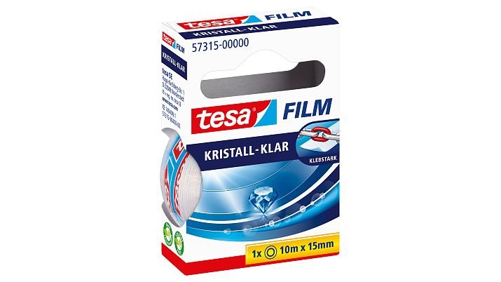 Tesa Crystal Clear, 1 Roll 15MM, Tape Adhesiva Transparent 10 Metres