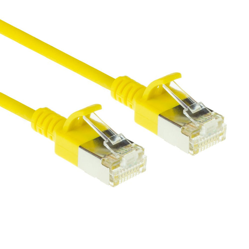 Yellow 10 Meter Lszh U FTP CAT.6A Datacenter Slimline Patch Cable Snagless With RJ45 Connectors