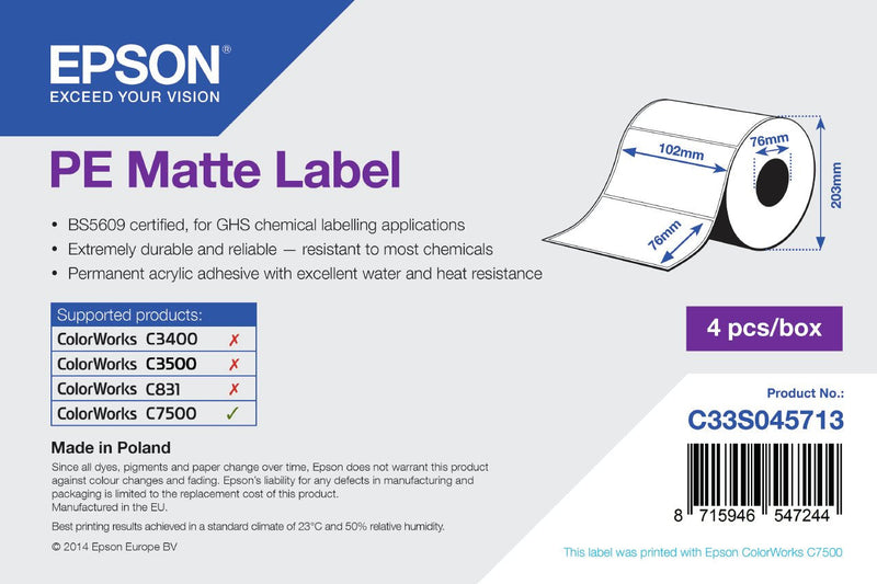 Epson Pe Matte Label White
