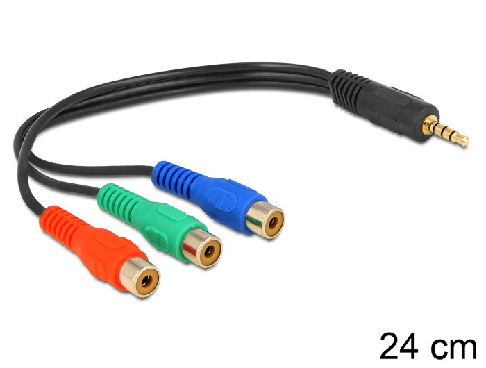 Delock Cable 3 X Rca Female Stereo Jack Male 3.5MM 4 Pin
