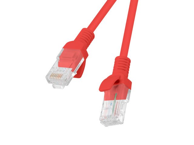 Lanberg Pack 10 Network Cable RJ45 CAT.5E UTP 0.25M Red 10-PACK PCU5-20CC-0025-R