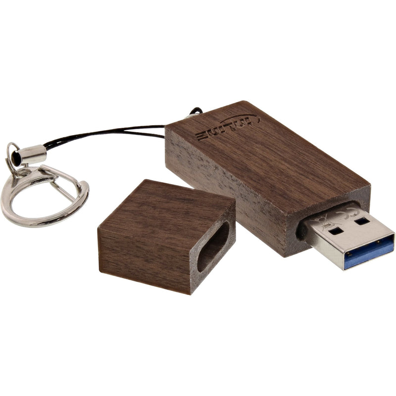 Inline Unidad Flash USB 3.0 64GB, Madera Nogal, Con Keyring