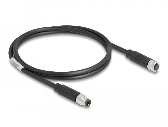 Delock M8 A-kodiert 3 Pin Cable Plug Zu Buchse Pur (tpu) 1M