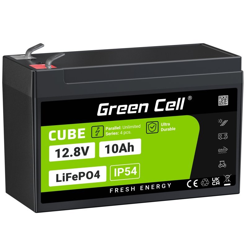 Green Cell LFPGC12V10AH Battery Sistema UPS Fosfato Hierro-litio (LIFEPO4) 12,8V 10AH
