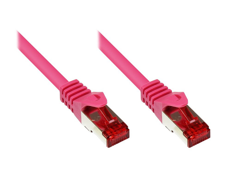 Goodconnections Network Cable With Protector Pestaña, CAT.6, S FTP, Pimf, Pvc, 250MHZ, Magenta 50M,